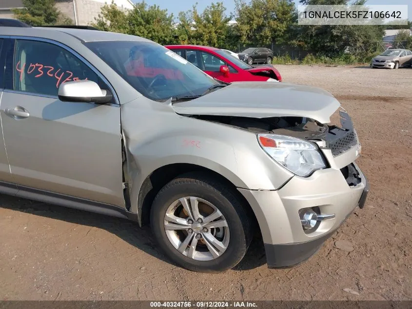 1GNALCEK5FZ106642 2015 Chevrolet Equinox Lt