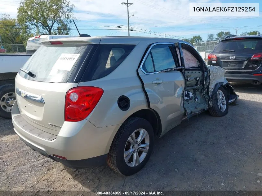 2015 Chevrolet Equinox Ls VIN: 1GNALAEK6FZ129254 Lot: 40334959