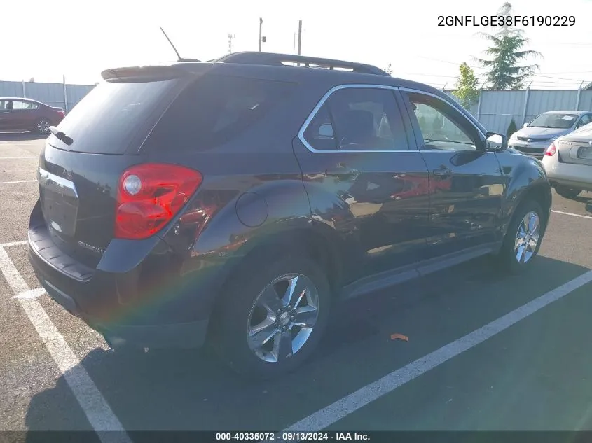 2015 Chevrolet Equinox 2Lt VIN: 2GNFLGE38F6190229 Lot: 40335072