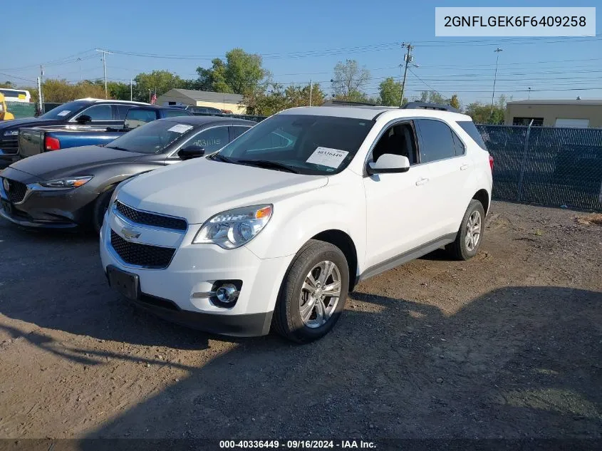 2015 Chevrolet Equinox Lt VIN: 2GNFLGEK6F6409258 Lot: 40336449