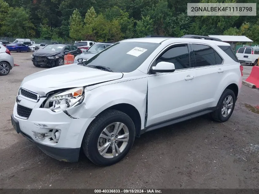 2015 Chevrolet Equinox 1Lt VIN: 2GNALBEK4F1118798 Lot: 40336833