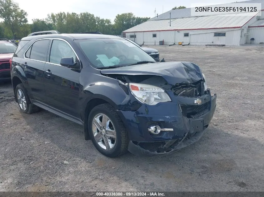 2015 Chevrolet Equinox Lt VIN: 2GNFLGE35F6194125 Lot: 40338380