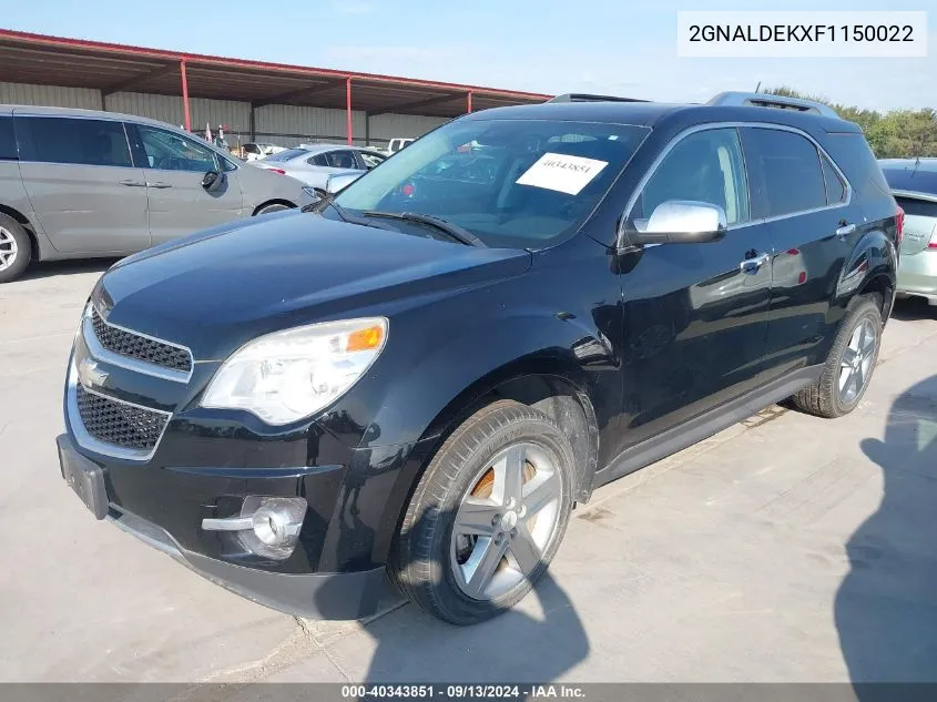 2015 Chevrolet Equinox Ltz VIN: 2GNALDEKXF1150022 Lot: 40343851