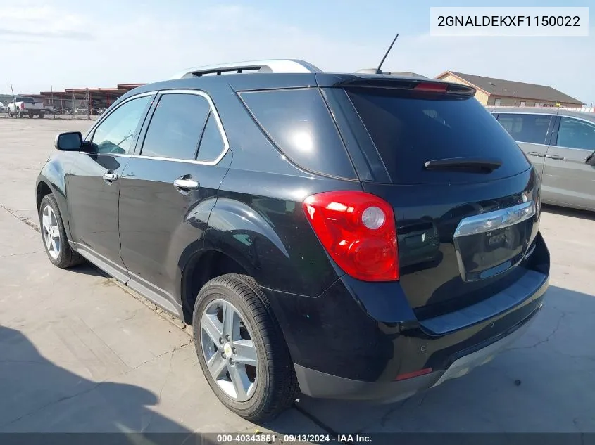 2015 Chevrolet Equinox Ltz VIN: 2GNALDEKXF1150022 Lot: 40343851