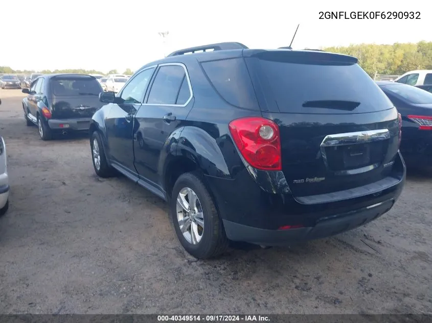 2015 Chevrolet Equinox 2Lt VIN: 2GNFLGEK0F6290932 Lot: 40349514