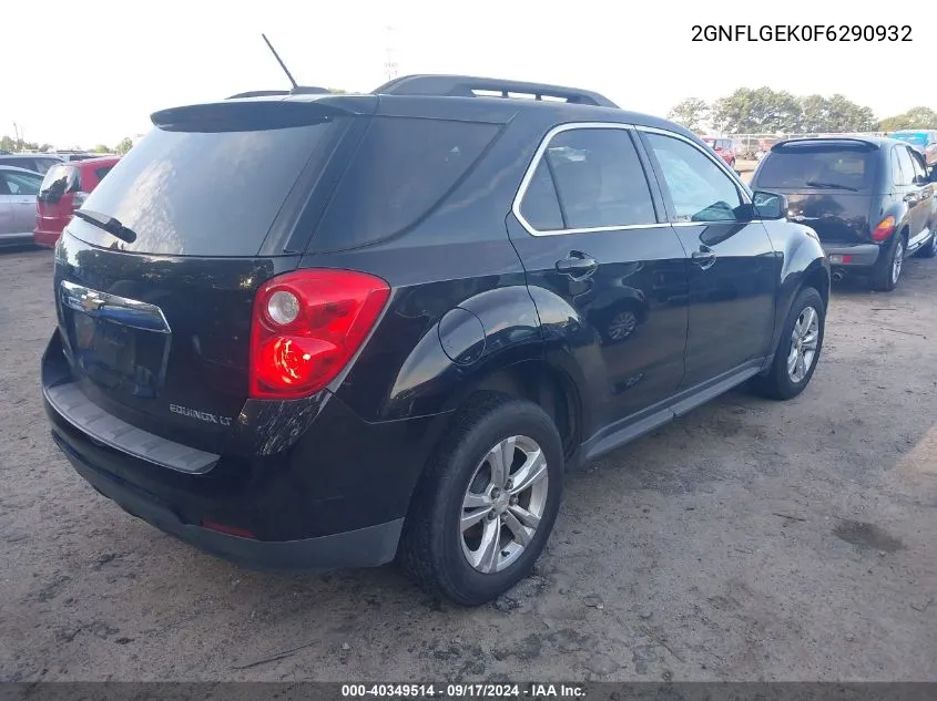 2015 Chevrolet Equinox 2Lt VIN: 2GNFLGEK0F6290932 Lot: 40349514