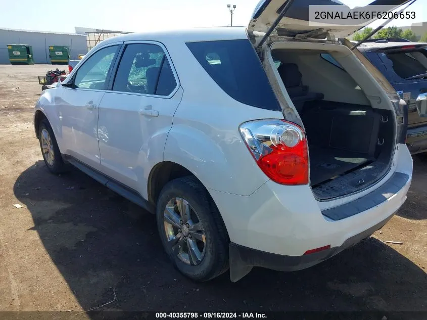 2015 Chevrolet Equinox Ls VIN: 2GNALAEK6F6206653 Lot: 40355798