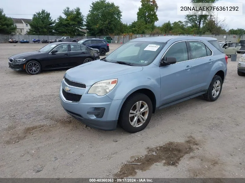 2015 Chevrolet Equinox Ls VIN: 2GNALAEK7F6361292 Lot: 40360363