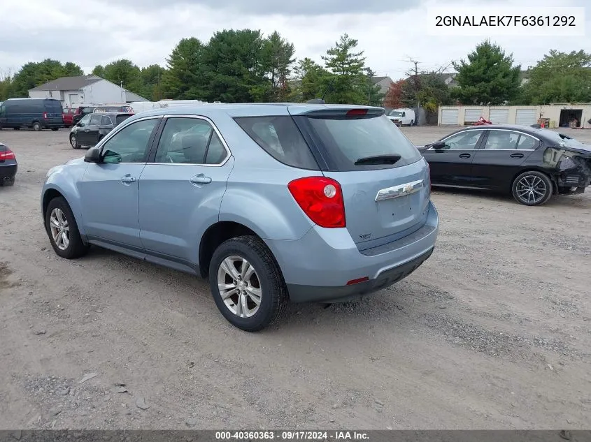 2015 Chevrolet Equinox Ls VIN: 2GNALAEK7F6361292 Lot: 40360363