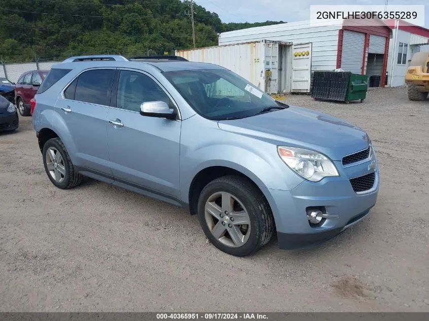 2015 Chevrolet Equinox Ltz VIN: 2GNFLHE30F6355289 Lot: 40365951