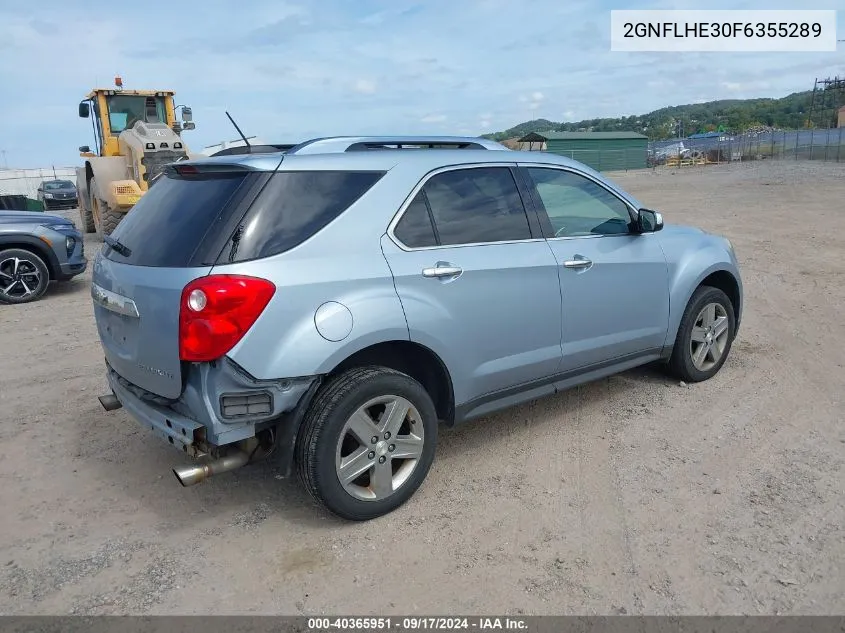 2015 Chevrolet Equinox Ltz VIN: 2GNFLHE30F6355289 Lot: 40365951