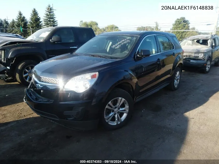 2015 Chevrolet Equinox Ls VIN: 2GNALAEK1F6148838 Lot: 40374353