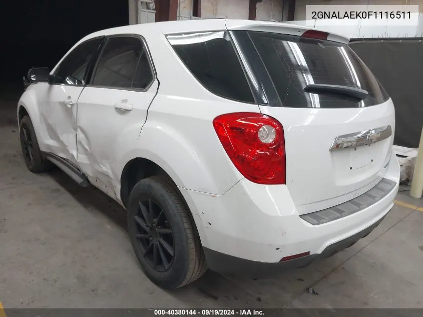 2GNALAEK0F1116511 2015 Chevrolet Equinox Ls