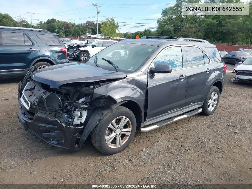 2015 Chevrolet Equinox 1Lt VIN: 2GNALBEK0F6425551 Lot: 40382335