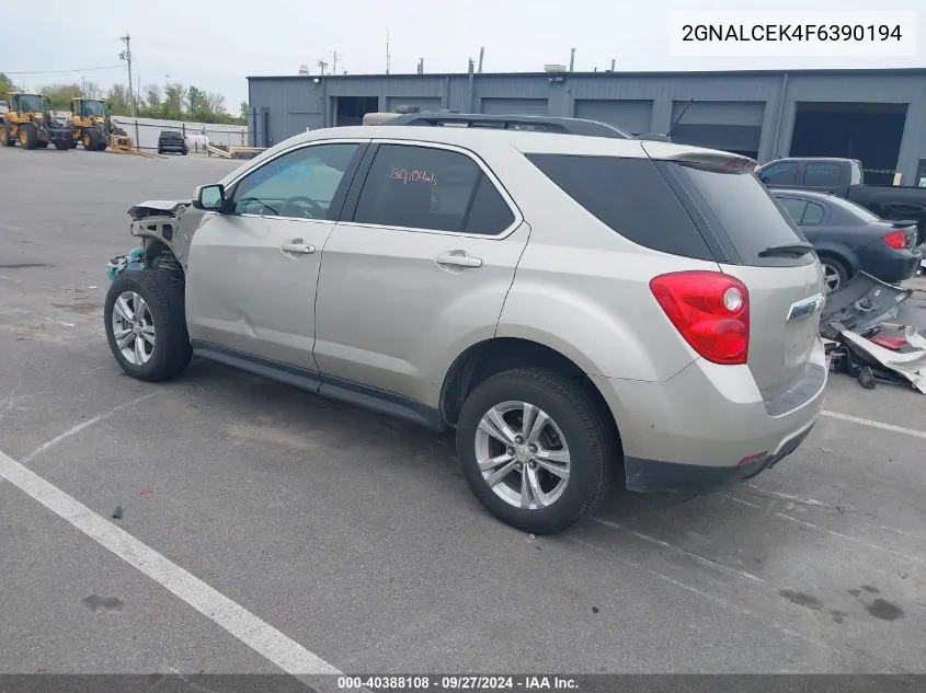 2015 Chevrolet Equinox 2Lt VIN: 2GNALCEK4F6390194 Lot: 40388108