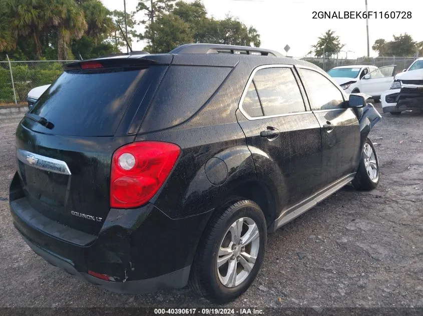 2015 Chevrolet Equinox 1Lt VIN: 2GNALBEK6F1160728 Lot: 40390617