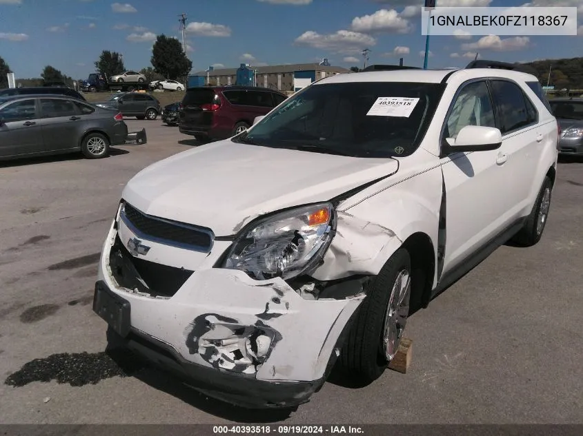 2015 Chevrolet Equinox 1Lt VIN: 1GNALBEK0FZ118367 Lot: 40393518