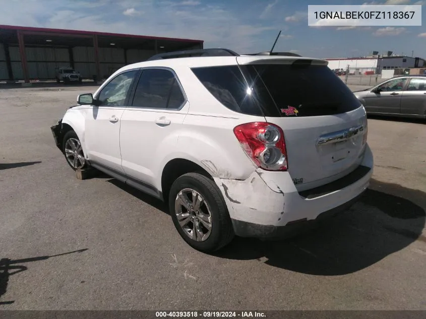 2015 Chevrolet Equinox 1Lt VIN: 1GNALBEK0FZ118367 Lot: 40393518