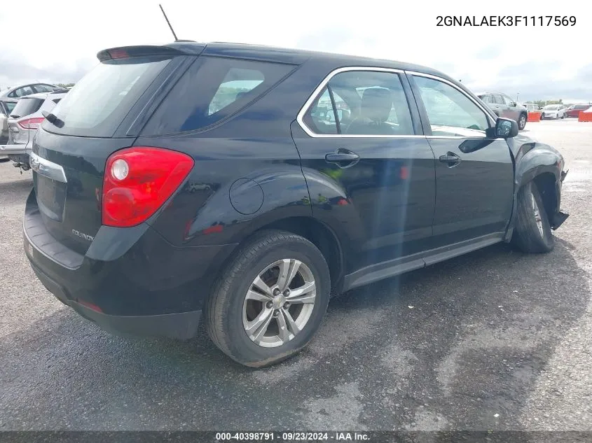 2015 Chevrolet Equinox Ls VIN: 2GNALAEK3F1117569 Lot: 40398791