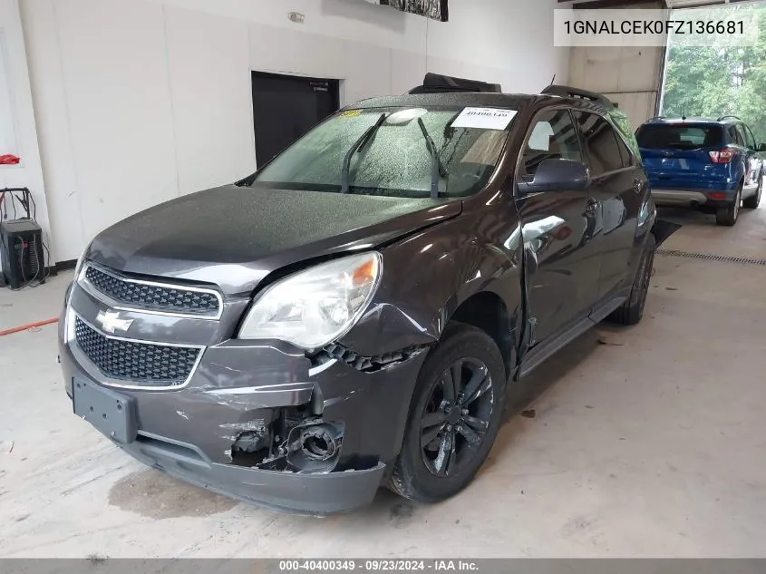 2015 Chevrolet Equinox Lt VIN: 1GNALCEK0FZ136681 Lot: 40400349