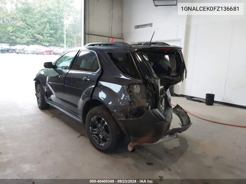 1GNALCEK0FZ136681 2015 Chevrolet Equinox Lt