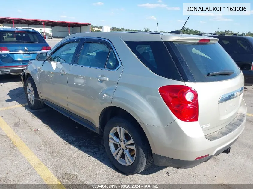 2015 Chevrolet Equinox Ls VIN: 2GNALAEK0F1163036 Lot: 40402415