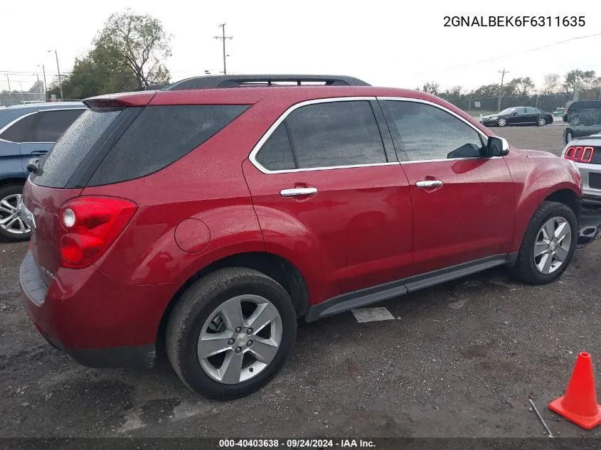 2015 Chevrolet Equinox Lt VIN: 2GNALBEK6F6311635 Lot: 40403638