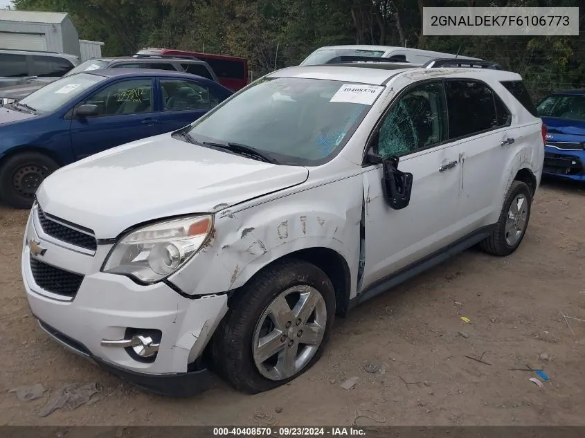 2015 Chevrolet Equinox Ltz VIN: 2GNALDEK7F6106773 Lot: 40408570