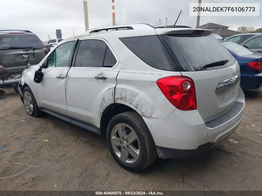 2015 Chevrolet Equinox Ltz VIN: 2GNALDEK7F6106773 Lot: 40408570