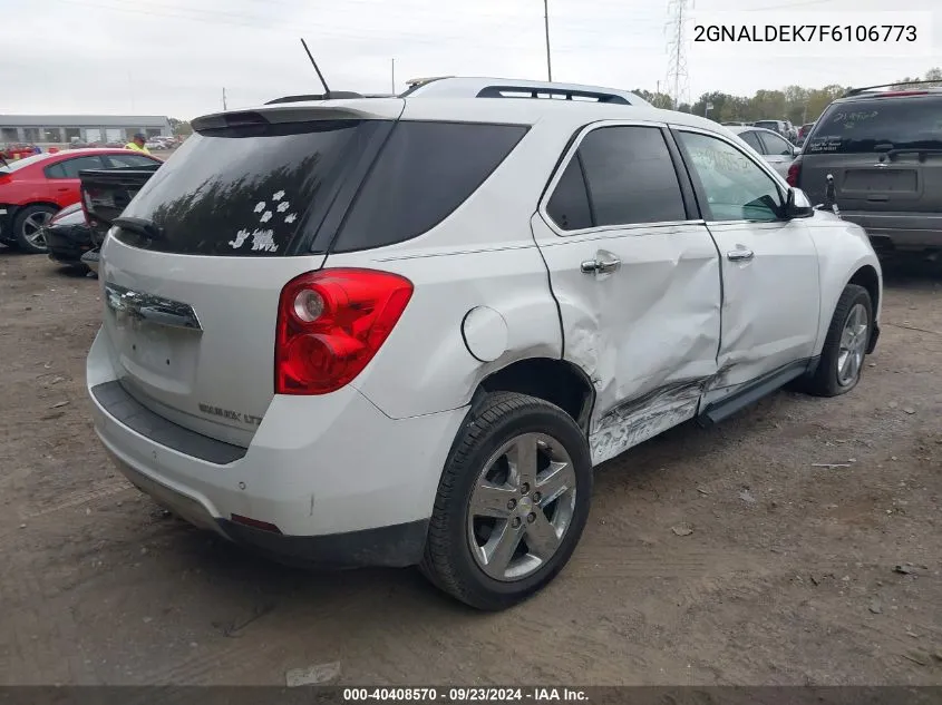 2015 Chevrolet Equinox Ltz VIN: 2GNALDEK7F6106773 Lot: 40408570