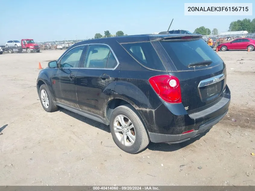 2015 Chevrolet Equinox Ls VIN: 2GNALAEK3F6156715 Lot: 40414060