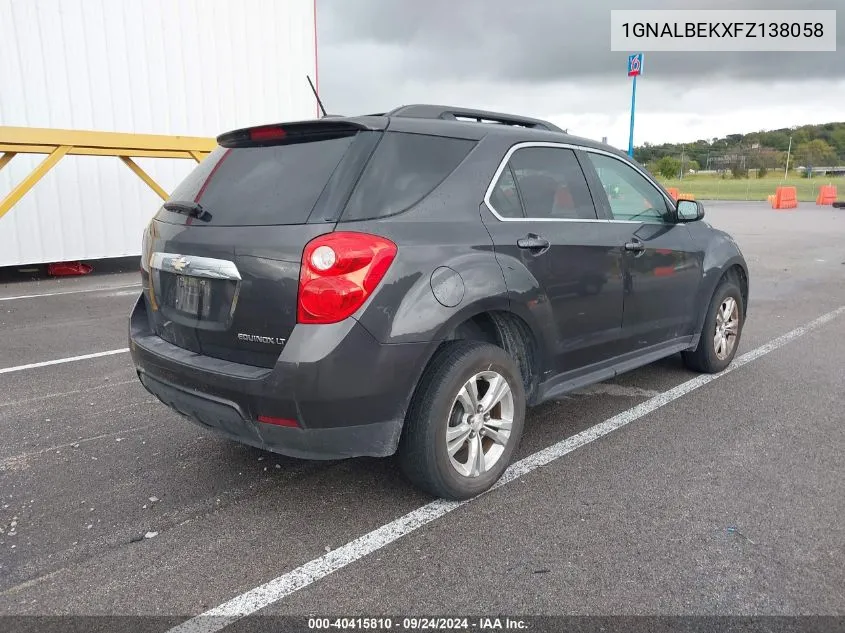 2015 Chevrolet Equinox 1Lt VIN: 1GNALBEKXFZ138058 Lot: 40415810