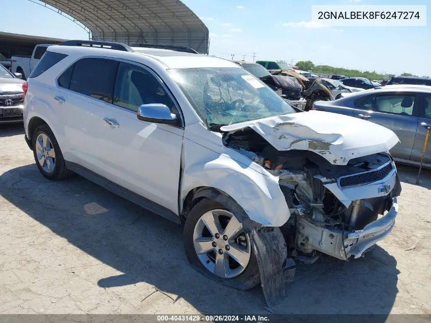 2015 Chevrolet Equinox Lt VIN: 2GNALBEK8F6247274 Lot: 40431429