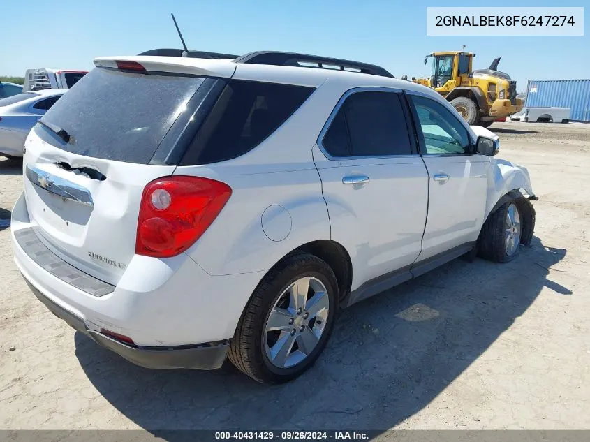 2015 Chevrolet Equinox Lt VIN: 2GNALBEK8F6247274 Lot: 40431429