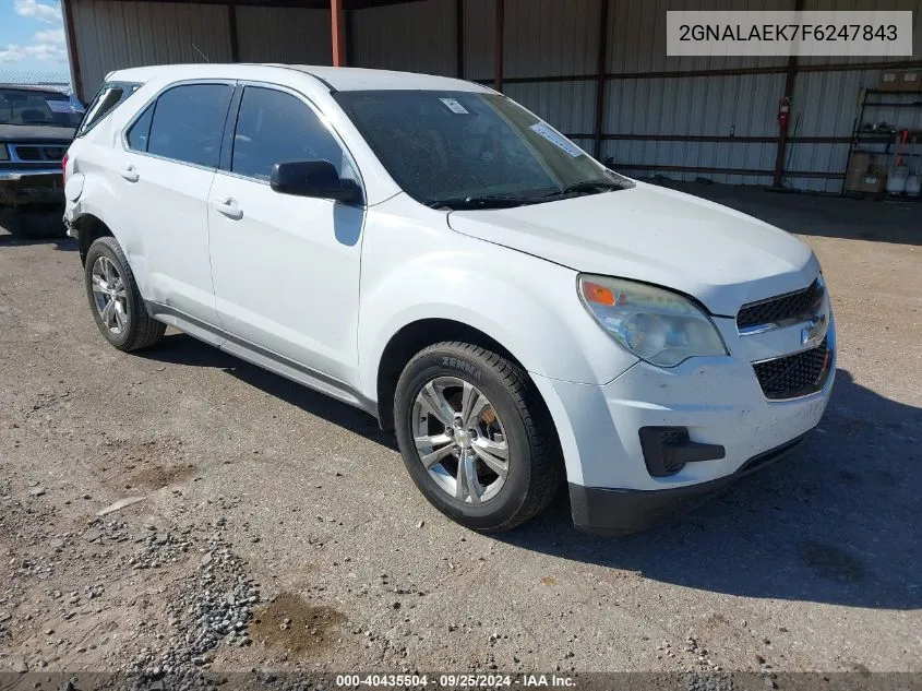 2015 Chevrolet Equinox Ls VIN: 2GNALAEK7F6247843 Lot: 40435504