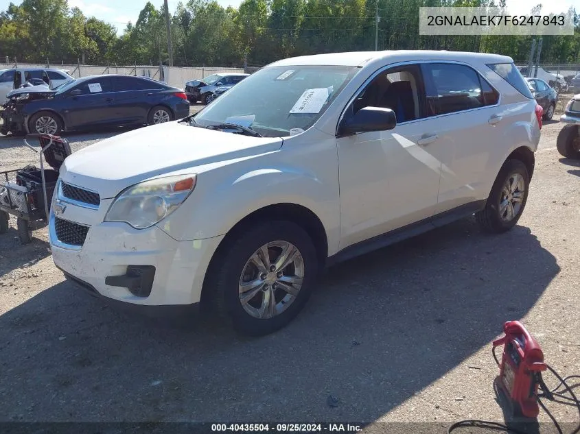 2015 Chevrolet Equinox Ls VIN: 2GNALAEK7F6247843 Lot: 40435504