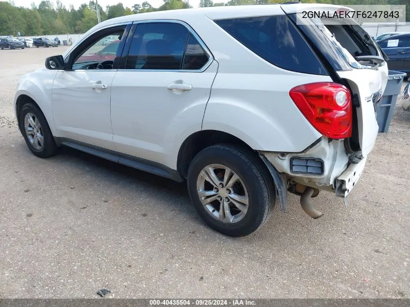 2015 Chevrolet Equinox Ls VIN: 2GNALAEK7F6247843 Lot: 40435504