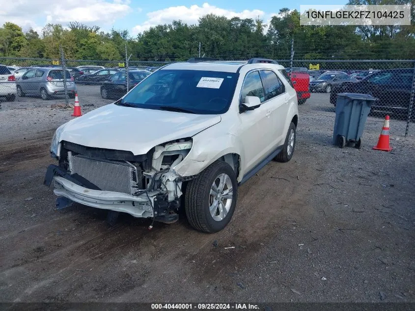 2015 Chevrolet Equinox 2Lt VIN: 1GNFLGEK2FZ104425 Lot: 40440001