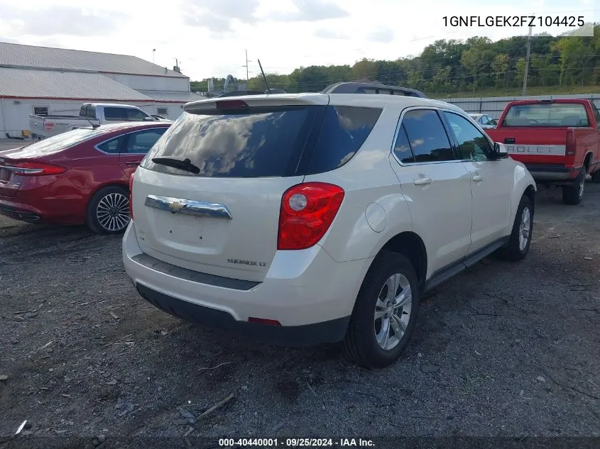 2015 Chevrolet Equinox 2Lt VIN: 1GNFLGEK2FZ104425 Lot: 40440001