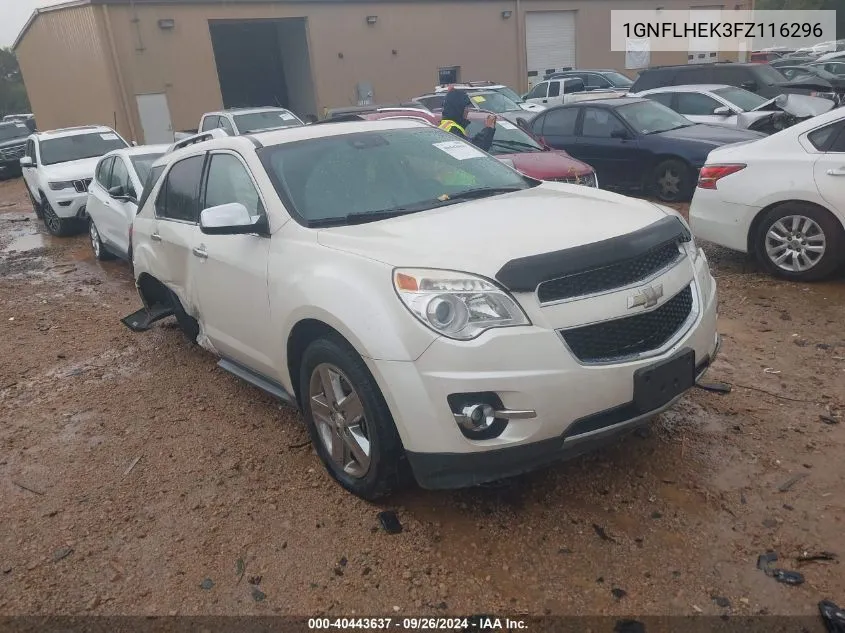 2015 Chevrolet Equinox Ltz VIN: 1GNFLHEK3FZ116296 Lot: 40443637