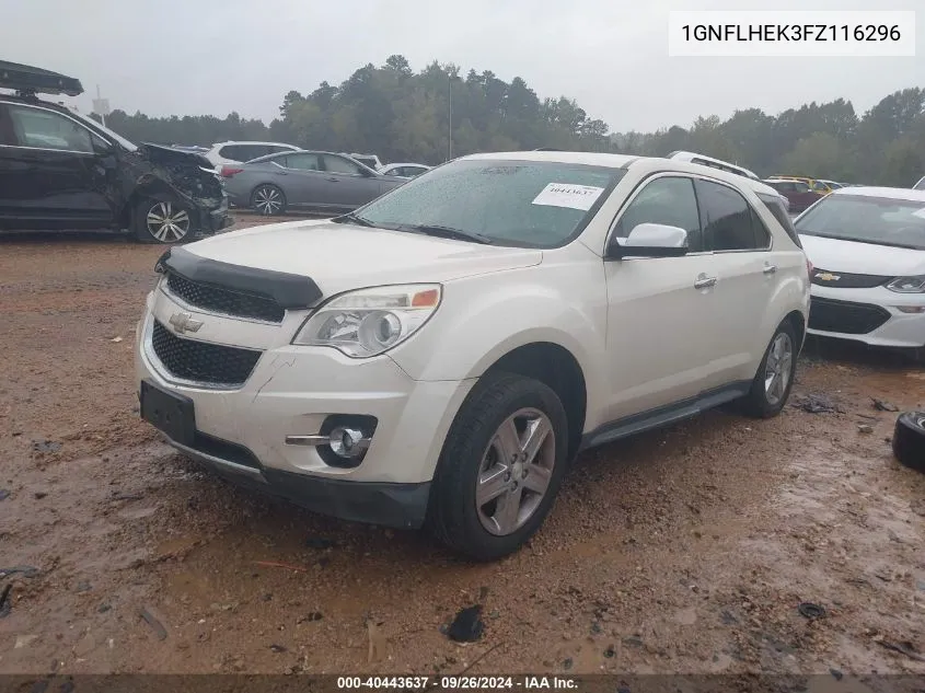 1GNFLHEK3FZ116296 2015 Chevrolet Equinox Ltz