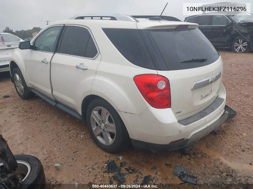 1GNFLHEK3FZ116296 2015 Chevrolet Equinox Ltz