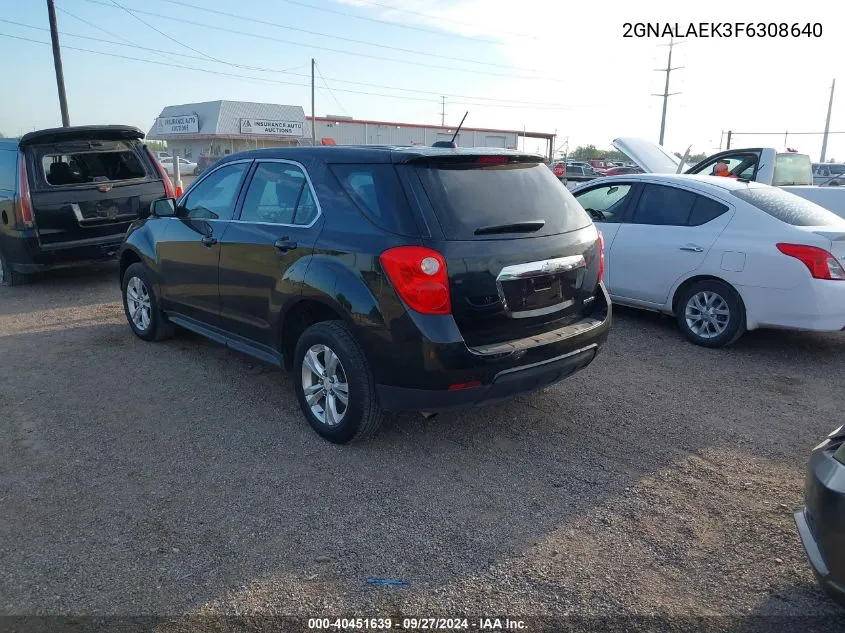 2015 Chevrolet Equinox Ls VIN: 2GNALAEK3F6308640 Lot: 40451639