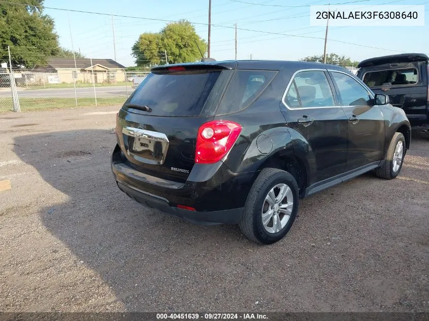 2015 Chevrolet Equinox Ls VIN: 2GNALAEK3F6308640 Lot: 40451639