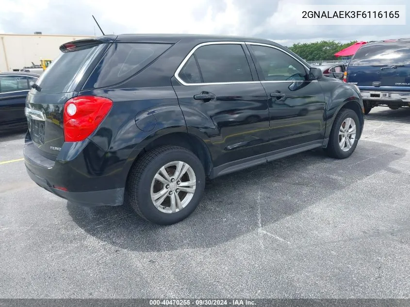 2015 Chevrolet Equinox Ls VIN: 2GNALAEK3F6116165 Lot: 40470255