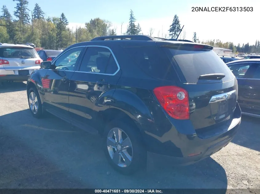 2015 Chevrolet Equinox 2Lt VIN: 2GNALCEK2F6313503 Lot: 40471651