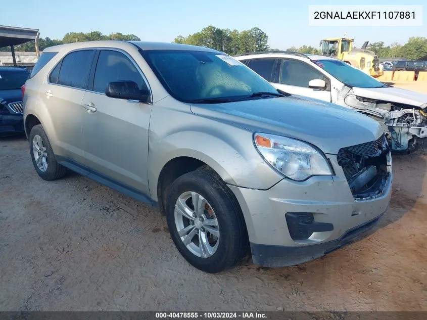 2015 Chevrolet Equinox Ls VIN: 2GNALAEKXF1107881 Lot: 40478555