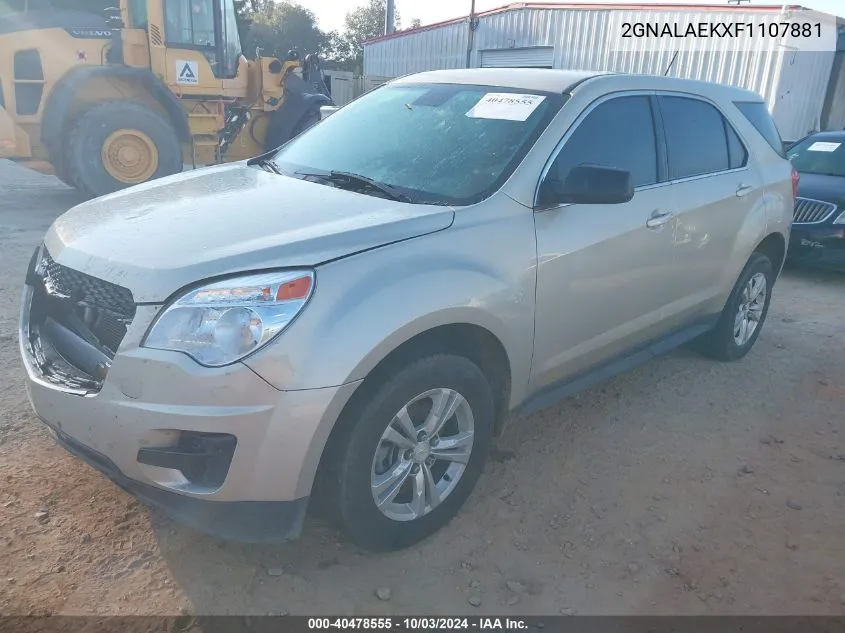 2015 Chevrolet Equinox Ls VIN: 2GNALAEKXF1107881 Lot: 40478555