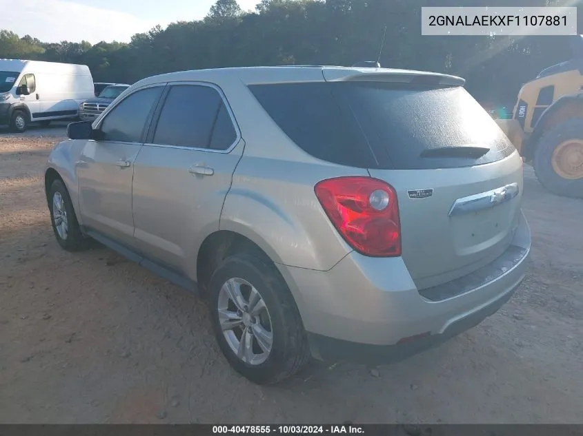 2015 Chevrolet Equinox Ls VIN: 2GNALAEKXF1107881 Lot: 40478555