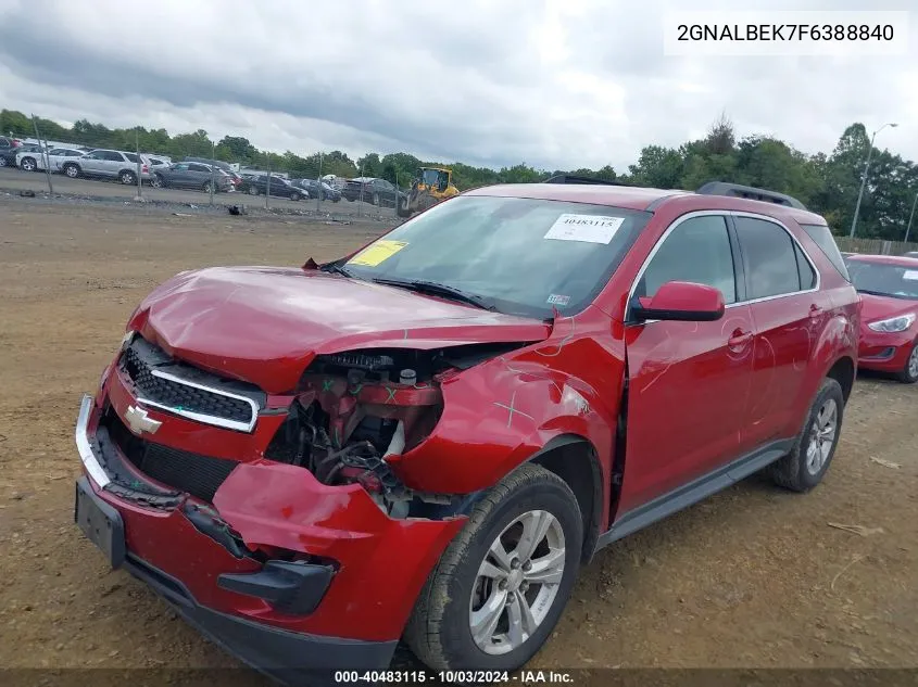 2015 Chevrolet Equinox 1Lt VIN: 2GNALBEK7F6388840 Lot: 40483115